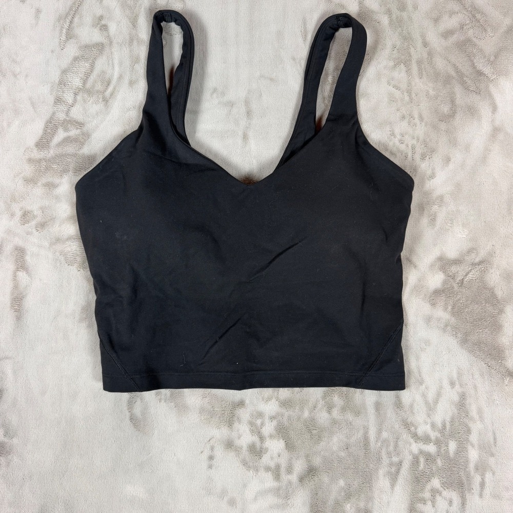 Lululemon Align Tank Top Black Nulu Yoga Crop Built-in Bra Size 10